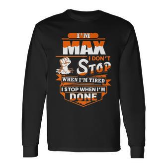 Max Name Im Max Long Sleeve T-Shirt - Seseable