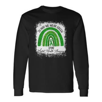 In May We Wear Green For Mental Health Awareness Rainbow Long Sleeve T-Shirt T-Shirt | Mazezy