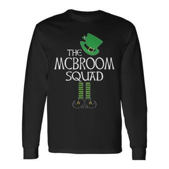 Mcbroom Name The Mcbroom Squad Leprechaun Long Sleeve T-Shirt - Seseable
