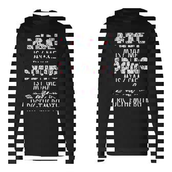 Meme Grandma Meme Is My Name Spoiling Is My Game Long Sleeve T-Shirt - Seseable
