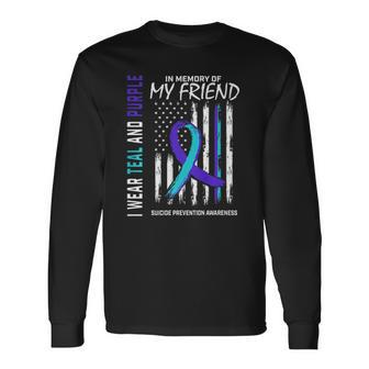 In Memory Friend Suicide Awareness Prevention American Flag Long Sleeve T-Shirt T-Shirt | Mazezy