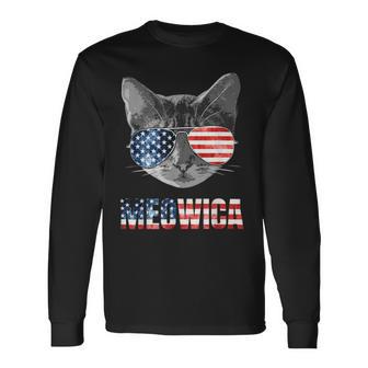 Meowica Funny Cat Patriotic Usa Shirt American Flag 544 Trending Shirt Unisex Long Sleeve | Favorety CA