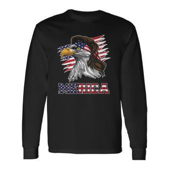 Merica American Bald Eagle Mullet Long Sleeve T-Shirt T-Shirt | Mazezy