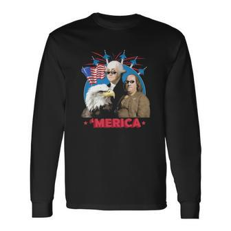 Merica Patriotic Party American Flag Eagle Long Sleeve T-Shirt T-Shirt | Mazezy