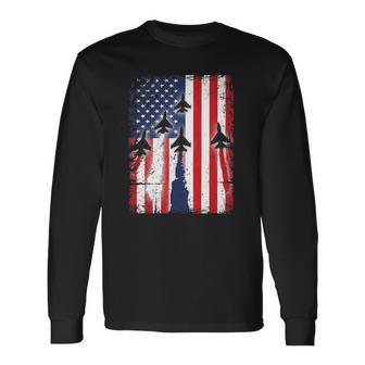 Missing Man Military Formation Patriotic Flag Long Sleeve T-Shirt T-Shirt | Mazezy