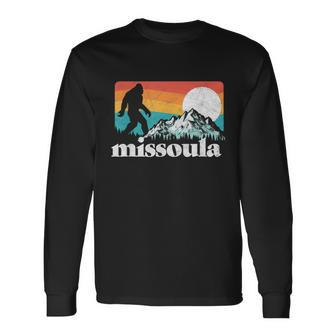 Missoula Montana Retro Bigfoot Mountains Long Sleeve T-Shirt - Monsterry DE
