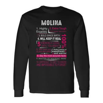 Molina Name Molina V2 Long Sleeve T-Shirt - Seseable