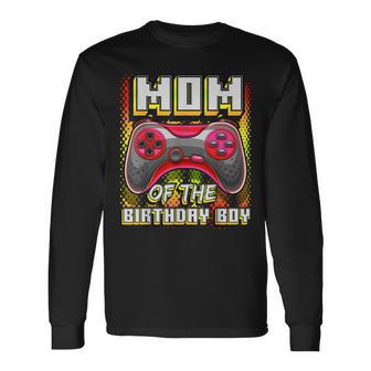 Mom Of The Birthday Boy Matching Video Gamer Birthday Party Long Sleeve T-Shirt - Seseable
