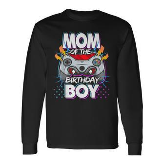 Mom Of The Birthday Boy Video Game Birthday Party Gamer Long Sleeve T-Shirt - Seseable