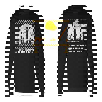 Mom Birthday Crew Construction Birthday Party Supplies Long Sleeve T-Shirt - Seseable