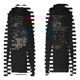 Momo Grandma Momo Knows Everything Long Sleeve T-Shirt - Seseable