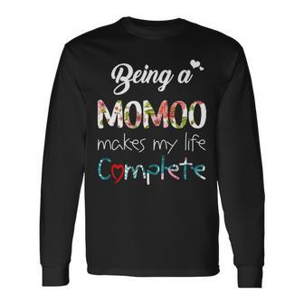Momoo Grandma Being A Momoo Makes My Life Complete Long Sleeve T-Shirt - Seseable