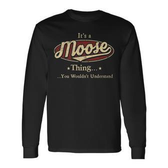 Moose Shirt Personalized Name Shirt Name Print Shirts Shirts With Name Moose Long Sleeve T-Shirt - Seseable