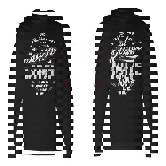 Mumzie Grandma This Is What An Awesome Mumzie Looks Like Long Sleeve T-Shirt | Seseable FR