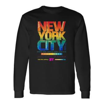 New York City Illustration Graphic Style Cool New York City Long Sleeve T-Shirt - Thegiftio UK