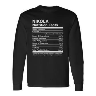 Nikola Nutrition Facts Name Long Sleeve T-Shirt T-Shirt | Mazezy UK