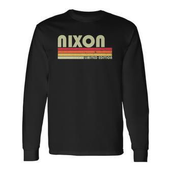 Nixon Name Personalized Retro Vintage Birthday Long Sleeve T-Shirt | Mazezy