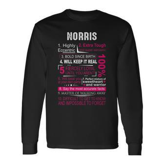 Norris Name Norris V2 Long Sleeve T-Shirt - Seseable
