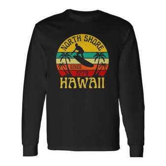 North Shore Beach Hawaii Surfing Surfer Ocean Vintage Long Sleeve T-Shirt T-Shirt | Mazezy CA