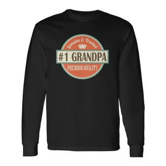 Number 1 Grandpa 1 Grandfather Fathers Day Long Sleeve T-Shirt T-Shirt | Mazezy