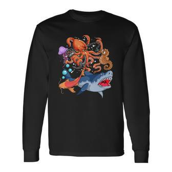 Octopus Jellyfish Seahorse Shark Zookeeper Ocean Animal Long Sleeve T-Shirt T-Shirt | Mazezy
