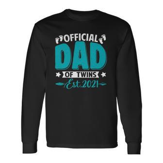 Official Dad Of Twins 2021 Twins Daddy Tee For Long Sleeve T-Shirt T-Shirt | Mazezy