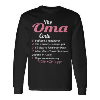 Oma Grandma The Oma Code Long Sleeve T-Shirt - Seseable