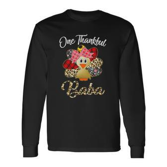 One Thankful Baba Turkey Blessed Baba Thanksgiving Long Sleeve T-Shirt T-Shirt | Mazezy