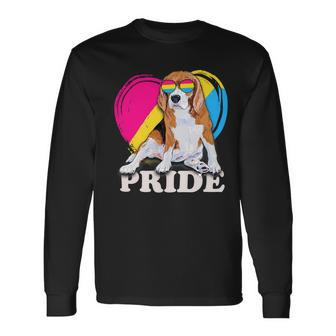 Pansexual Beagle Rainbow Heart Pride Lgbt Dog Lover 56 Beagle Dog Long Sleeve T-Shirt - Seseable