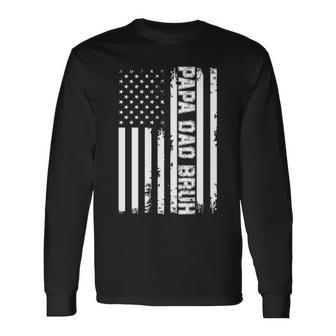 Papa Dad Bruh Fathers Day 4Th Of July Us Vintage 2022 Long Sleeve T-Shirt - Seseable