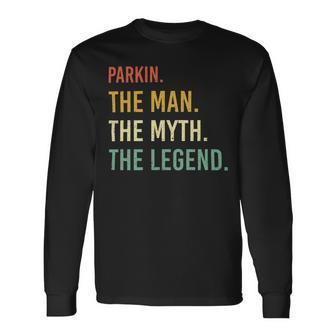 Parkin Name Shirt Parkin Name V3 Long Sleeve T-Shirt - Monsterry DE