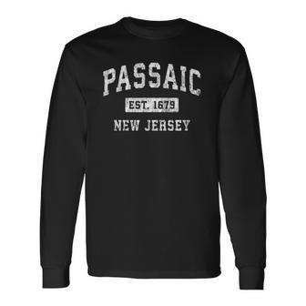 Passaic New Jersey Nj Vintage Established Sports Long Sleeve T-Shirt T-Shirt | Mazezy