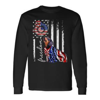 Patriotic 4Th Of July Weiner Dachshund Dog Freedom Long Sleeve T-Shirt - Seseable
