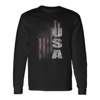 Patriotic Usa American Flag V2 Long Sleeve T-Shirt T-Shirt | Mazezy