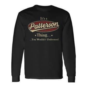 Patterson Shirt Personalized Name Shirt Name Print Shirts Shirts With Name Patterson Long Sleeve T-Shirt - Seseable