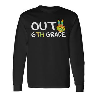 Peace Out 6Th Grade Tie Dye Graduation Class Of 2021 Virtual Long Sleeve T-Shirt - Thegiftio UK