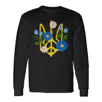 Peace In The Crest Of Ukraine Peace And Solidarity For Ukraine Unisex Long Sleeve | Favorety CA