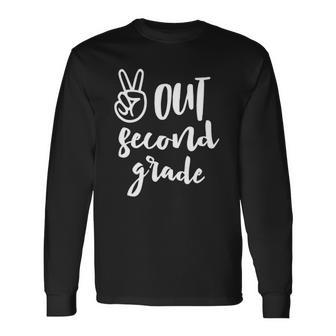 Peace Out Second Grade Last Day Of School 2Nd Grad Long Sleeve T-Shirt T-Shirt | Mazezy