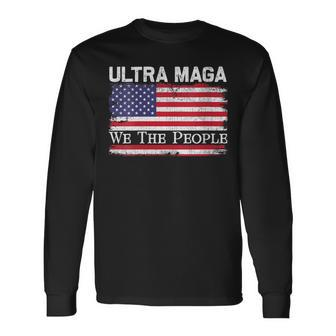 We Are The People Men And Women Vintage Usa Flag Ultra Mega Long Sleeve T-Shirt - Seseable