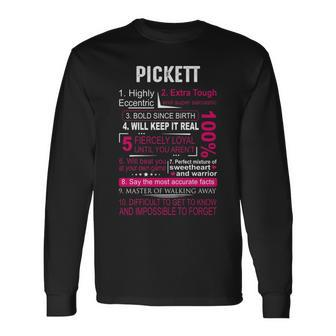 Pickett Name Pickett Long Sleeve T-Shirt - Seseable