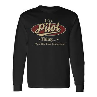 Pilot Shirt Personalized Name Shirt Name Print Shirts Shirts With Name Pilot Long Sleeve T-Shirt - Seseable