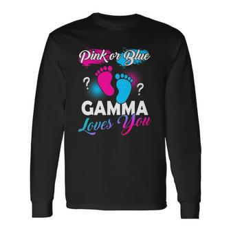 Pink Or Blue Gamma Loves You Baby Gender Reveal Long Sleeve T-Shirt T-Shirt | Mazezy