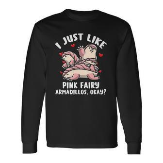 Pink Fairy Armadillo Pichiciego Armadillo Long Sleeve T-Shirt T-Shirt | Mazezy