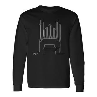Pipe Organ Player Minimalist Church Organ Player Long Sleeve T-Shirt T-Shirt | Mazezy