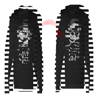 Pirate Poppa Skull And Crossbones Flag Long Sleeve T-Shirt - Thegiftio