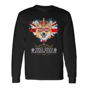 Platinum Jubilee 2022 Union Jack For & Jubilee Corgi Long Sleeve T-Shirt | Mazezy