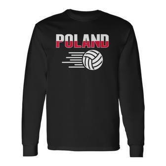 Poland Volleyball Lovers Jersey Polish Flag Sport Fans Long Sleeve T-Shirt T-Shirt | Mazezy