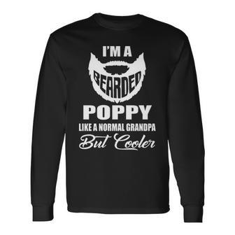 Poppy Grandpa Bearded Poppy Cooler Long Sleeve T-Shirt - Seseable