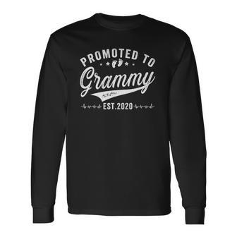 Promoted To Grammy 2022 Vintage Mom Wife Ideas New Mom Long Sleeve T-Shirt - Thegiftio UK