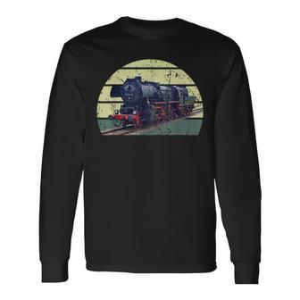 Railway Model Railway Steam Train Locomotive Train Guide Long Sleeve T-Shirt - Seseable